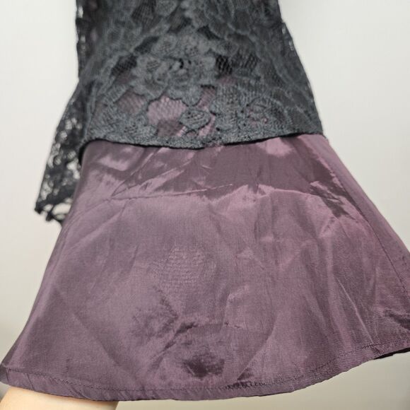 Vintage Rampage Black Lace Dress sz Small Juniors 3 A-line Fairygoth 90s Grunge - Picture 6 of 10